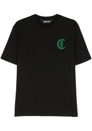 Just Cavalli logo-embroidered cotton T-shirt - Black