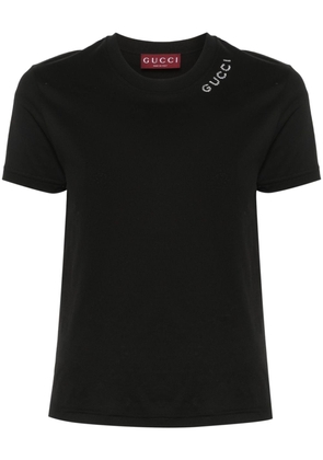 Gucci crystal-embellished logo T-shirt - Black