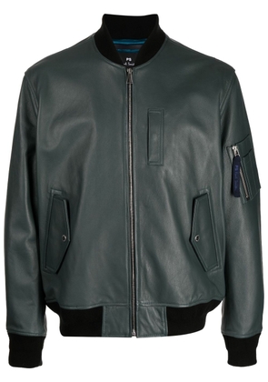PS Paul Smith zip-up leather bomber jacket - Green