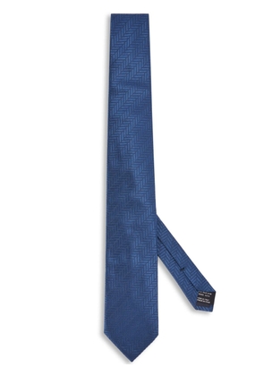 TOM FORD chevron-jacquard silk tie - Blue