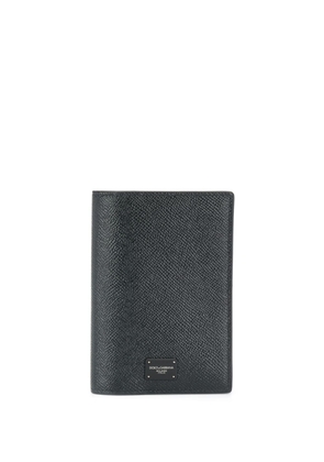 Dolce & Gabbana logo-tag leather passport holder - Black