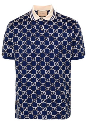 Gucci GG Supreme piqué polo shirt - Blue