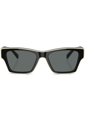 Tory Burch contrasting rectangle-frame sunglasses - Black