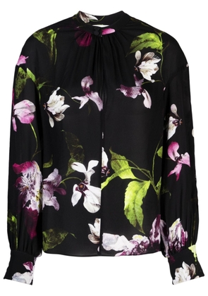 Erdem floral-print balloon-sleeve blouse - Black
