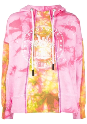 Palm Angels tie-dye print cotton hoodie - Pink