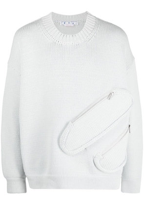 Off-White zip-compartment crew-neck sweatshirt - Grey