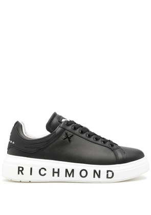John Richmond logo-print leather sneakers - Black