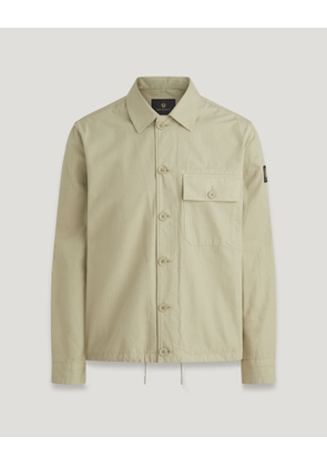 Belstaff Gulley Overshirt Men's Garment Dye Ripstop Echo Green Size 3XL