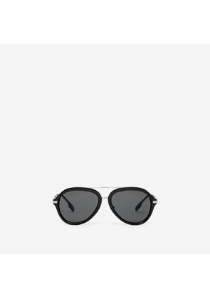 Burberry Check Detail Pilot Sunglasses