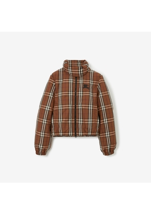 Burberry Cropped Check Nylon Puffer Jacket