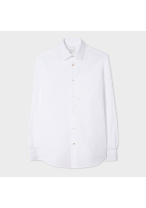 Paul Smith Tailored-Fit White Cotton 'Signature Stripe' Cuff Shirt