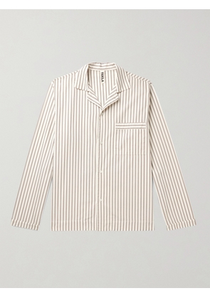 TEKLA - Camp-Collar Striped Organic Cotton-Poplin Pyjama Shirt - Men - White - S