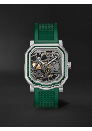 Gerald Charles - Octavio Garcia Maestro 8.0 Squelette Limited Edition 39mm Automatic Stainless Steel, Rubber and Emerald Watch, Ref. No. GC8.0-SQ-A-00-E1517236E - Men - Gray