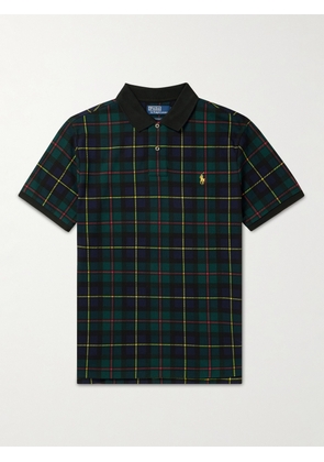 Polo Ralph Lauren - Logo-Embroidered Checked Cotton-Piqué Polo Shirt - Men - Green - XS