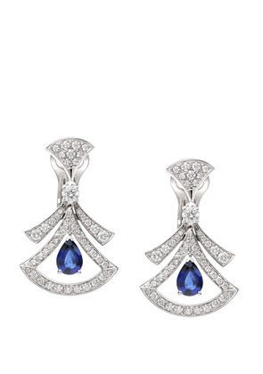 Bvlgari White Gold, Diamond And Sapphire Divas' Dream Openwork Earrings