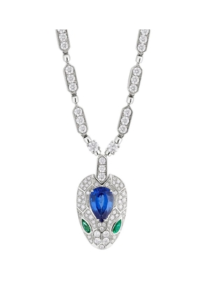 Bvlgari White Gold, Diamond, Emerald And Sapphire Serpenti Seduttori Necklace