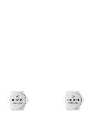 Gucci Sterling Silver Trademark Stud Earrings