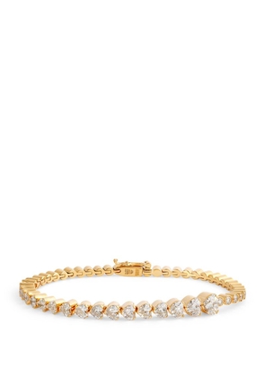 Sophie Bille Brahe Exclusive Yellow Gold And Diamond Coeur De Tennis Bracelet