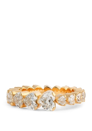 Sophie Bille Brahe Yellow Gold And Diamond Ensemble Baronesse Eternity Ring