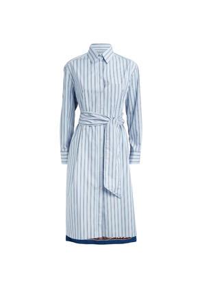 Weekend Max Mara Cotton-Silk Striped Shirt Dress