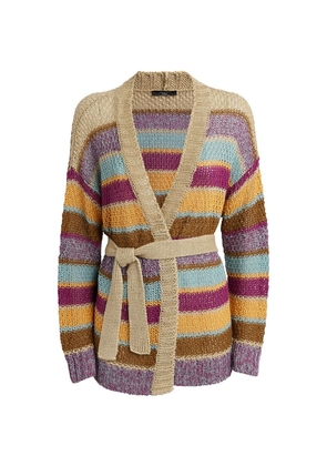 Weekend Max Mara Linen Knitted Striped Cardigan