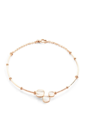 Pomellato Rose Gold, Diamond, White Topaz And Mother-Of-Pearl Nudo Rivière Necklace