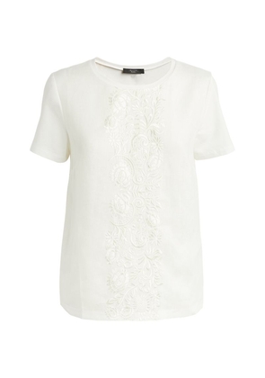 Weekend Max Mara Jersey-Linen Embroidered Magno T-Shirt