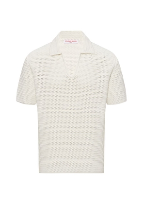 Orlebar Brown Cotton Crochet Batton Polo Shirt