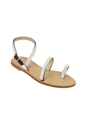 AMANU - Exclusive Nakuru Beaded Sandals - White - US 6 - Moda Operandi