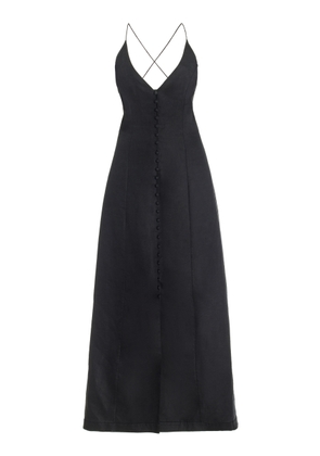 Zimmermann - Halcyon Linen Slip Dress - Black - 0 - Moda Operandi