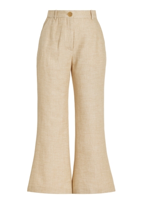 By Malene Birger - Caras Raw-Edge Linen-Blend Flared Pants - Taupe - EU 32 - Moda Operandi