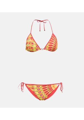 Valentino Printed triangle bikini