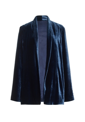 Galvan - Velvet Blazer Jacket  - Blue - FR 34 - Moda Operandi