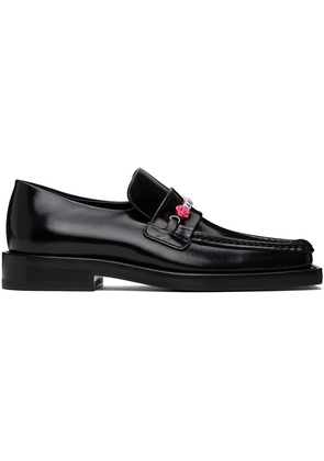 Martine Rose Black Beaded Square Toe Loafers