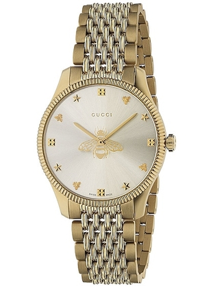 Gucci Bee Watch in Yellow Gold & Silver - Metallic Gold. Size all.
