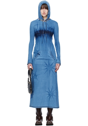 Masha Popova Blue Hooded Maxi Dress