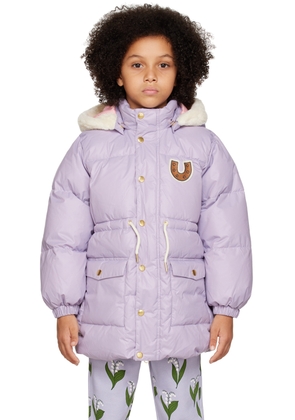 Mini Rodini Kids Purple Horseshoe Heavy Puffer Jacket