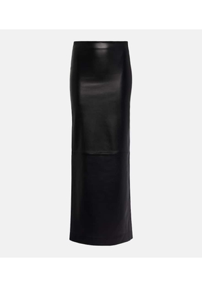 Mônot Low-rise leather maxi skirt