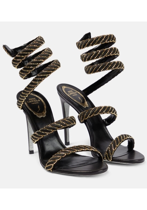 Rene Caovilla Braided embellished satin sandals