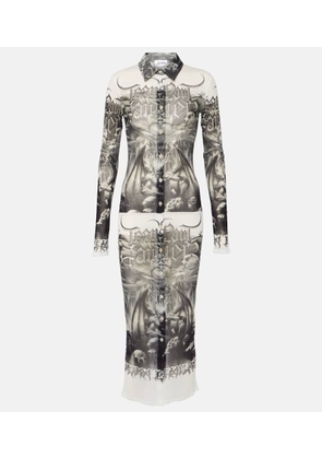Jean Paul Gaultier Printed mesh shirt dress