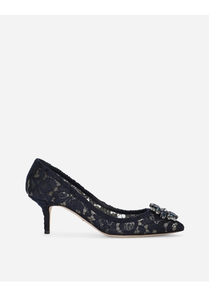 Dolce & Gabbana Lace Rainbow Pumps With Brooch Detailing - Woman Pumps And Slingback Blue Lace 41.5