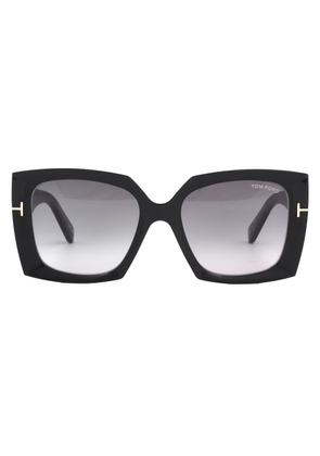 Tom Ford Jacquetta Smoke Gradient Square Ladies Sunglasses FT0921 01B 54