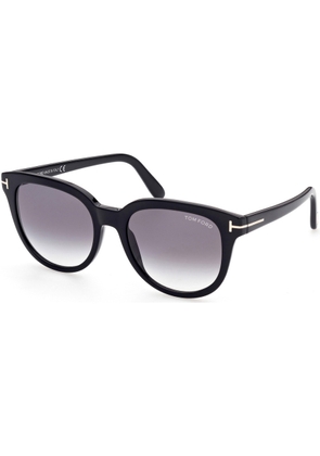 Tom Ford Olivia Smoke Gradient Oval Ladies Sunglasses FT0914 01B 54
