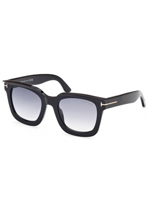 Tom Ford Leigh Smoke Gradient Square Ladies Sunglasses FT1115 01B 52