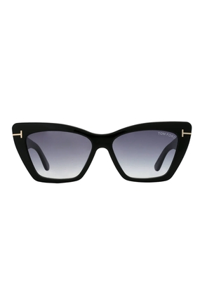 Tom Ford Wyatt Grey Gradient Cat Eye Ladies Sunglasses FT0871 01B 56
