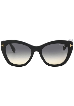 Tom Ford Cara Smoke Gradient Cat Eye Ladies Sunglasses FT0940 01B 56