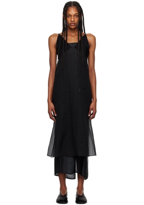 Recto Black Semi-Sheer Midi Dress