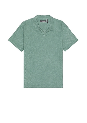 WAO Towel Terry Polo in Sage - Green. Size M (also in S, XL/1X, XS).