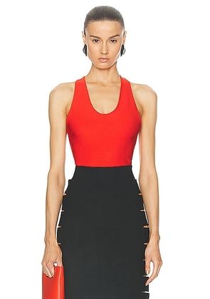 ALAÏA Crossback Bodysuit in Rouge Vif - Red. Size 34 (also in ).