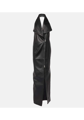 Mônot Halterneck leather gown